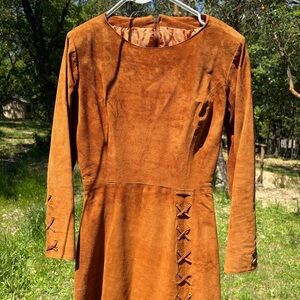 Genuine Leather Vintage Maxi Dress by Minkella of San Mateo Size Small